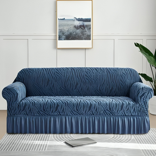 Zebra Velvet Sofa Covers ( Bluish Zinc )