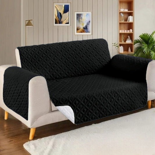 Ultrasonic Microfiber Sofa Cover - Black