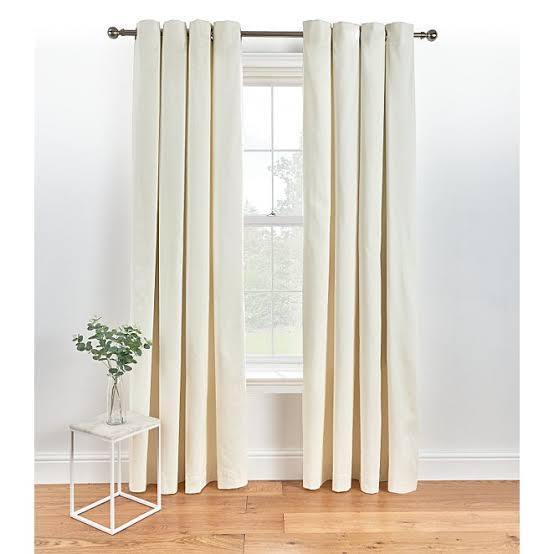 Plain Dyed Eyelet Curtains - Cream