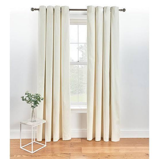 Plain Dyed Eyelet Curtains - Cream