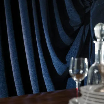 Plain Dyed Eyelet Curtains - Dark Blue