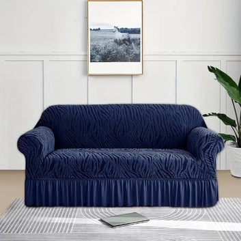 Zebra Velvet Sofa Covers ( Blue )