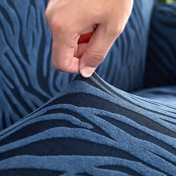 Zebra Velvet Sofa Covers ( Bluish Zinc )
